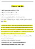 Disaster nursing &lpar;Latest 2024&sol; 2025 Update&rpar; Questions and Verified Answers &vert;100&percnt; Correct&vert; Grade A