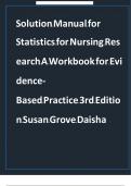 Test Bank - for Statistics for Nursing Research A Workbook for Evidence-Based Practice 3rd Edition by Susan K&period; Grove&comma; All Chapters &vert; Complete Guide A&plus;