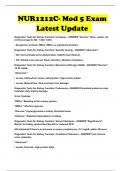 NUR1212C- Mod 5 Exam Latest Update 