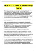 NUR 1212C Mod 4 Exam Study Guide 