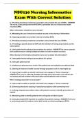 NSG130 Nursing Informatics Exam With Correct Solution 