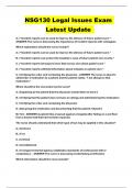 NSG130 Legal Issues Exam Latest Update 