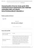 Massachusetts oil burner study guide 2024 COMPLETE EXAM QUESTIONS AND VERIFIED ANSWERS&vert; 100&percnt; ACCURATE SOLUTIONS&vert;ALREADY GRADED A&plus;