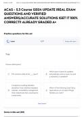 ACAS - 5&period;3 Course &vert;2024 UPDATE &vert;REAL EXAM QUESTIONS AND VERIFIED ANSWERS&sol;ACCURATE SOLUTIONS &vert;GET IT 100&percnt; CORRECT&excl;&excl; ALREADY GRADED A&plus;