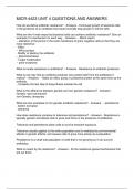 MICR-4423 UNIT 4 QUESTIONS AND ANSWERS
