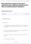 BIOL-1033 Exam &num;4 2024 ACTUAL EXAM QUESTIONS AND VERIFIED ANSWERS &sol;GET IT 100&percnt; ACCURATE&vert;ALREADY GRADED A&plus;
