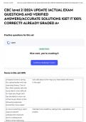 CBC level 2 &vert;2024 UPDATE &vert;ACTUAL EXAM QUESTIONS AND VERIFIED ANSWERS&sol;ACCURATE SOLUTIONS &vert;GET IT 100&percnt; CORRECT&excl;&excl; ALREADY GRADED A&plus;