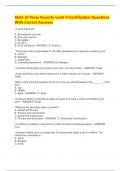 State of Texas Security Level II Certification Questions  With Correct Answers