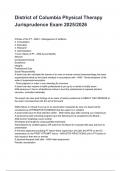 District of Columbia Physical Therapy Jurisprudence Exam Verified 2026&sol;2027 Edition with Rationales