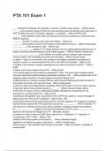 PTA 101 Exam 1 QUESTIONS AND CORRECT DETAILED ANSWERS WITH RATIONALES 2025&sol;2026 &lpar;VERIFIED ANSWERS&rpar; &vert;ALREADY GRADED A&plus;