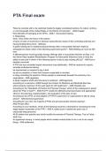 PTA Final exam QUESTIONS AND CORRECT DETAILED ANSWERS WITH RATIONALES 2025&sol;2026 &lpar;VERIFIED ANSWERS&rpar; &vert;ALREADY GRADED A&plus;