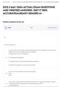 DOS 2 test 1 2024 ACTUAL EXAM QUESTIONS AND VERIFIED ANSWERS &sol;GET IT 100&percnt; ACCURATE&vert;ALREADY GRADED A&plus;