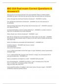BIO 319 final exam Correct Questions & Answers&excl;&excl;&excl; 
