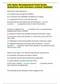 Life Span Development Final Exam Questions and Answers &lpar;Latest Update&rpar;