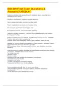 BIO 319 Final Exam Questions & Answers&lpar;RATED A&plus;&rpar;