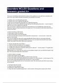 Saunders NCLEX questions and answers correct and verified A&plus;&vert; bundled document rated 5 starsSaunders NCLEX questions and answers correct and verified A&plus;&vert; bundled document rated 5 starsSaunders NCLEX questions and answers correct and verified A&plus;&vert; bundled d