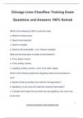 Chicago Limo Chauffeur Training Exam Questions and Answers 100&percnt; Solved