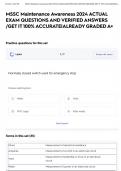 MSSC Maintenance Awareness 2024 ACTUAL EXAM QUESTIONS AND VERIFIED ANSWERS &sol;GET IT 100&percnt; ACCURATE&vert;ALREADY GRADED A&plus;