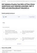 NIC Esthetics Practice Test 2024 ACTUAL EXAM QUESTIONS AND VERIFIED ANSWERS &sol;GET IT 100&percnt; ACCURATE&vert;ALREADY GRADED A&plus;