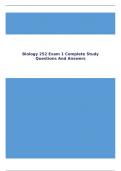 Biology 252 Exam 1 Complete Study Questions And Answers