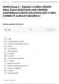 NIHSS Group C - Patients 1-6 &vert;2024 UPDATE &vert;REAL EXAM QUESTIONS AND VERIFIED ANSWERS&sol;ACCURATE SOLUTIONS &vert;GET IT 100&percnt; CORRECT&excl;&excl; ALREADY GRADED A&plus;