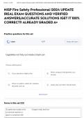 NISP Fire Safety Professional &vert;2024 UPDATE &vert;REAL EXAM QUESTIONS AND VERIFIED ANSWERS&sol;ACCURATE SOLUTIONS &vert;GET IT 100&percnt; CORRECT&excl;&excl; ALREADY GRADED A&plus;