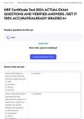 NRF Certificate Test 2024 ACTUAL EXAM QUESTIONS AND VERIFIED ANSWERS &sol;GET IT 100&percnt; ACCURATE&vert;ALREADY GRADED A&plus;