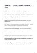 Reta Test 1 questions well answered to pass
