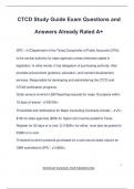CTCD Study Guide Exam Questions and Answers Already Rated A&plus;