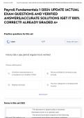 Payroll Fundamentals 1 &vert;2024 UPDATE &vert;ACTUAL EXAM QUESTIONS AND VERIFIED ANSWERS&sol;ACCURATE SOLUTIONS &vert;GET IT 100&percnt; CORRECT&excl;&excl; ALREADY GRADED A&plus;