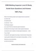 CWB Welding Inspector Level III Study Guide Exam Questions and Answes 100&percnt; Pass