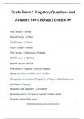 Dante Exam 2 Purgatory Questions and Answers 100&percnt; Solved &vert; Graded A&plus;