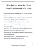 DECA Business Admin&period; Core Exam Questions and Answers 100&percnt; Solved