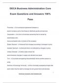 DECA Business Administration Core Exam Questions and Answers 100&percnt; Pass
