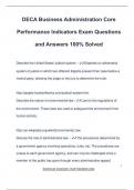 DECA Business Administration Core Performance Indicators Exam Questions and Answers 100&percnt; Solved