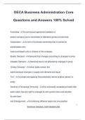 DECA Business Administration Core Questions and Answers 100&percnt; Solved