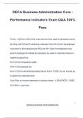 DECA Business Administration Core - Performance Indicators Exam Q&A 100&percnt; Pass