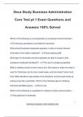Deca Study Business Administration Core Test pt&period;1 Exam Questions and Answers 100&percnt; Solved