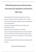 DECA EXAM PACKAGE DEAL QUESTIONS AND VERIFIED ANSWERS 100&percnt; GUARANTEED PASS &vert; LATEST UPDATE