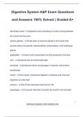 Digestive System A&P Exam Questions and Answers 100&percnt; Solved &vert; Graded A&plus;