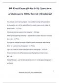 DP Final Exam &lpar;Units 6-10&rpar; Questions and Answers 100&percnt; Solved &vert; Graded A&plus;