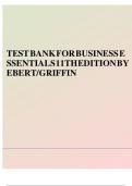 TEST BANK FOR BUSINESS ESSENTIALS 11THEDITION BY EBERT&sol;GRIFFIN