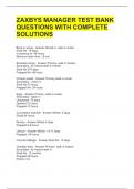 ZAXBYS MANAGER TEST BANK QUESTIONS WITH COMPLETE SOLUTIONS  