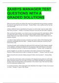 ZAXBYS MANAGER TEST QUESTIONS WITH A GRADED SOLUTIONS 