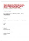 MEDICAL CODING AND BILLING CERTIFICATION &lpar;MCBC&rpar; EXAM LATEST WITH ACTUAL QUESTIONS AND CORRECT VERIFIED ANSWERS ALREADY GRADED A&plus; 100&percnt; GUARANTEED PASS&excl;