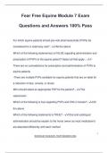 Fear Free Equine Module 7 Exam Questions and Answers 100&percnt; Pass