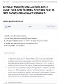 Swiftriver Maternity 2024 ACTUAL EXAM QUESTIONS AND VERIFIED ANSWERS &sol;GET IT 100&percnt; ACCURATE&vert;ALREADY GRADED A&plus;