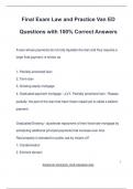 Final Exam Law and Practice Van ED Questions with 100&percnt; Correct Answers