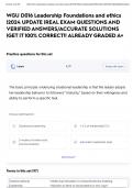WGU D016 Leadership Foundations and ethics &vert;2024 UPDATE &vert;REAL EXAM QUESTIONS AND VERIFIED ANSWERS&sol;ACCURATE SOLUTIONS &vert;GET IT 100&percnt; CORRECT&excl;&excl; ALREADY GRADED A&plus;