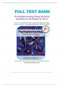 Test Bank For Psychopharmacology Drugs the Brain and Behavior 4th Edition By Meyer Nursing